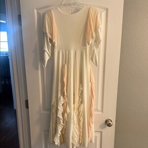 Dollcake Cream and Blush Ruffle Formal Dress for Girls